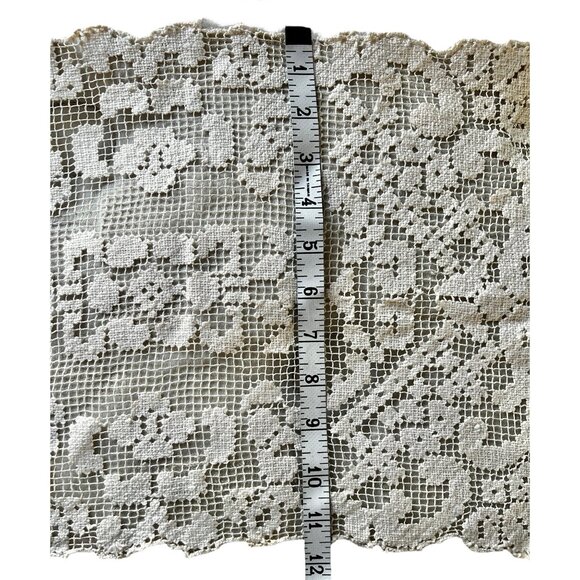 Antique Filet Bosa Lace Placemats Set Of 2 From Sardinia Italy - Picture 9 of 10